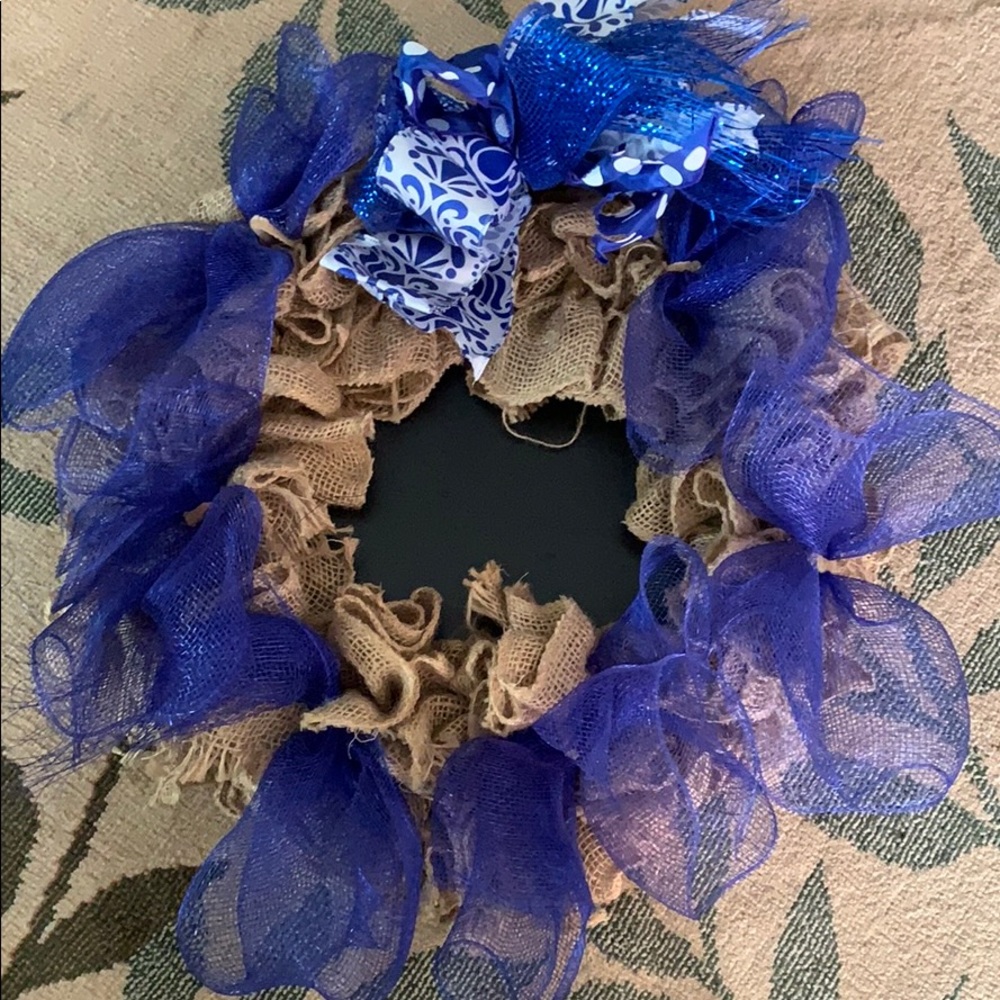 Door Reef!!Royal Blue and Burlap!!